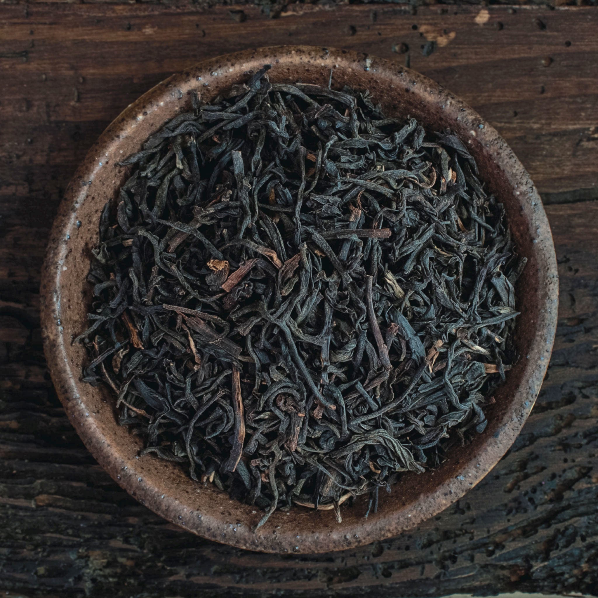 Hojas de té negro Darjeeling